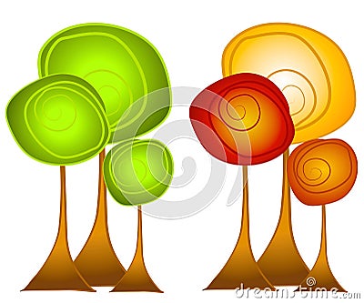 trees clipart. FALL AND SUMMER TREES CLIP ART