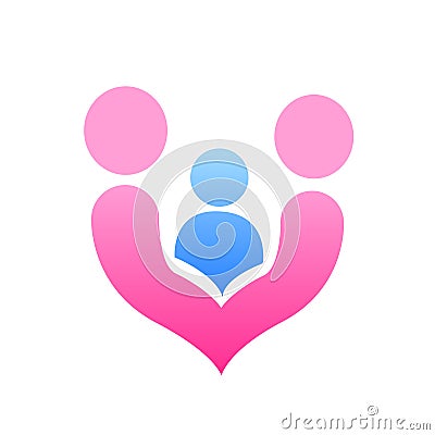 Logo Design Love on Vector Illustration  Family Love Design Logo Vector  Image  7217403