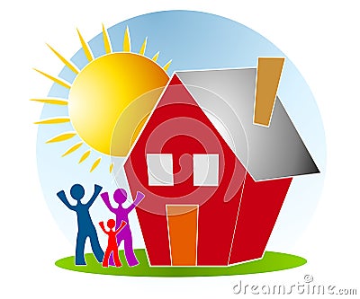 house images clipart. FAMILY WITH HOUSE SUN CLIP ART (click image to zoom)
