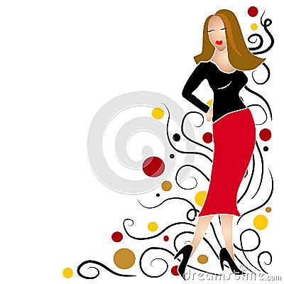 girl image clipart. FASHION GIRL CLIP ART BRUNETTE (click image to zoom)