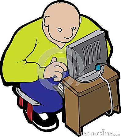 really fat guy on computer. FAT MAN AND COMPUTER