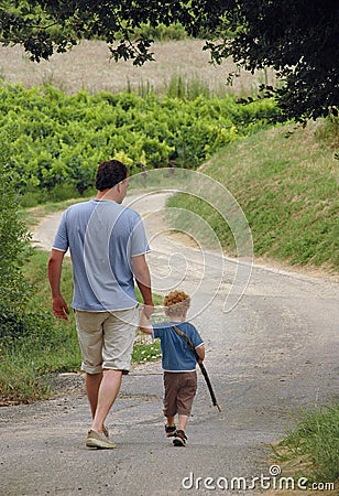 father and son walking. FATHER AND SON WALKING (click