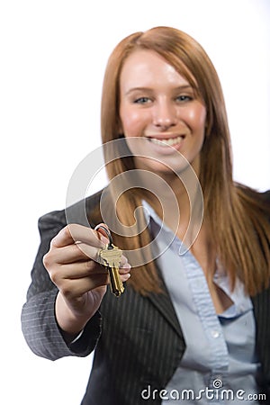 Real Estate Comps on Female Real Estate Agent Giving A Home Buyer The Keys To There New