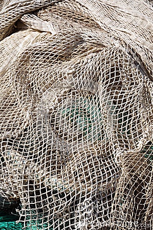 fishing net image. Fishing net on the dock