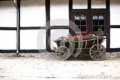 Flower Cart on Flower Horse Cart At The Old House Stock Photos   Image  11219883