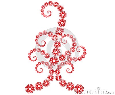 Architectural Design India on Red Colour Flower Ornamental Designs For Festival   Vector