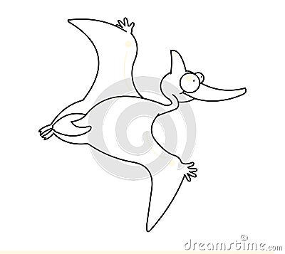 Flying Architecture on Digital Black And White Illustration Representing A Flying Dinosaur