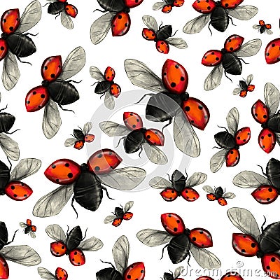 Flying Architecture on Flying Ladybug Seamless Pattern Stock Images   Image  12374614