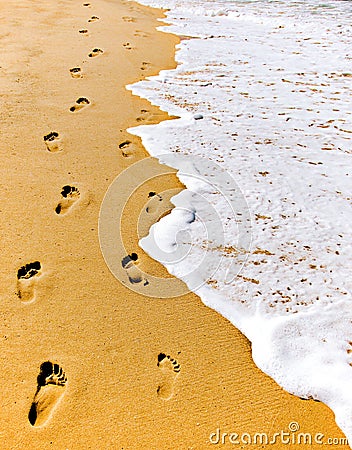 Royalty Free Stock Photos: Footsteps in Sand
