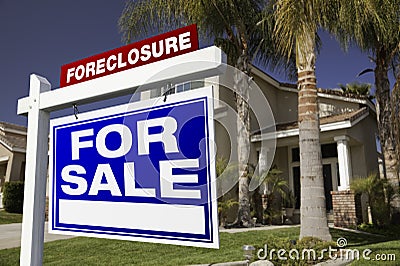 Real Estate Comps on Foreclosure For Sale Real Estate Sign And House Royalty Free Stock