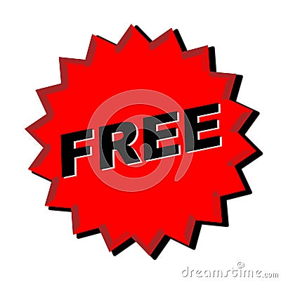 Free on Red Free Sign   Web Button   Internet Design