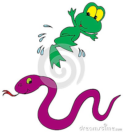 FROG AND SNAKE (VECTOR CLIP-ART)