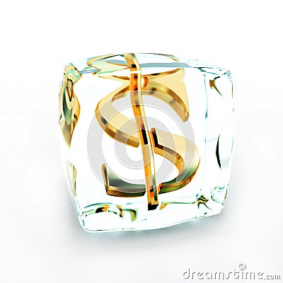 Frozen Money Symbol On White Royalty Free Stock Photo - Image: 2184985