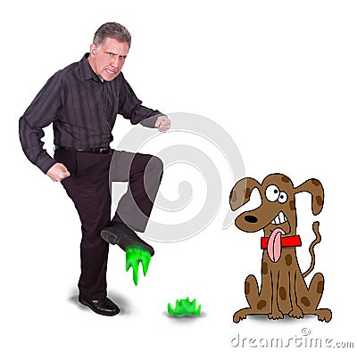 cartoon dog poop. FUNNY CARTOON MAN STEP IN DOG