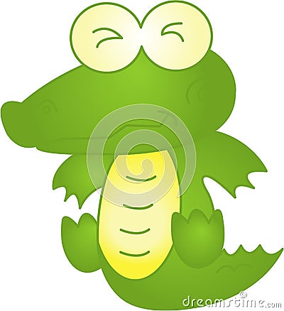 Funny crocodile - vector illustration. Fully editable, easy color ...