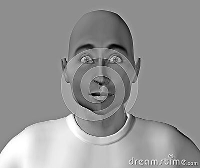 funny face. Funny face rendered in 3d