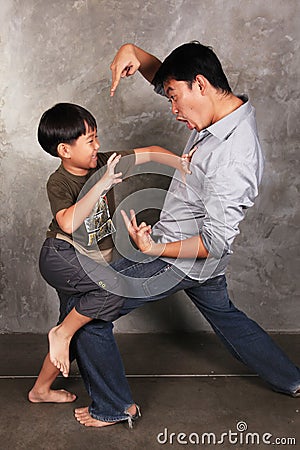 Royalty Free Stock Photography Funny Fighting