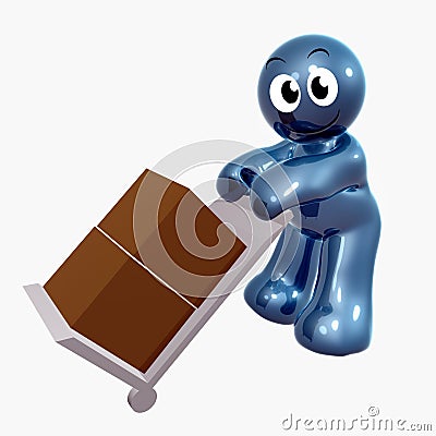 funny icon. Royalty Free Stock Photo: Funny icon figure with cargo box
