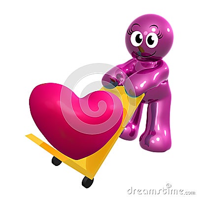 funny icon. Stock Photos: Funny icon figure with heart cargo