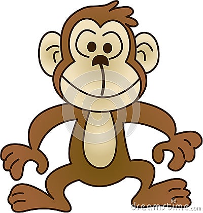 Free Illustrator Vector Graphics on Funny Monkey   Vector Illustration  Fully Editable  Easy Color Change