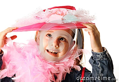 Play Dress Clothes  Girls on Royalty Free Stock Images  Funny Preschool Girl Playing Dress Up