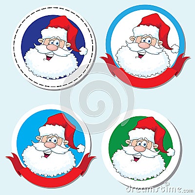 Funny Santa Head Sticker Royalty Free Stock Photography - Image ...