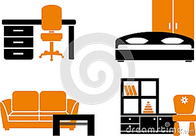 Free Furniture on Home   Royalty Free Stock Images  Furniture Icon Set