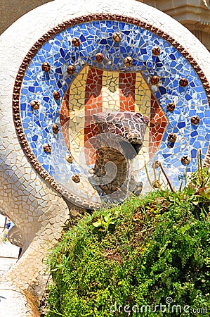 International Style Architecture on Gaudi Style Architectural Detail In Barcelona  Spain