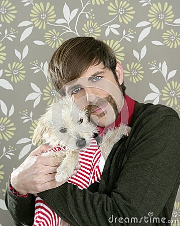 wallpaper geek. GEEK RETRO MAN HOLDING DOG