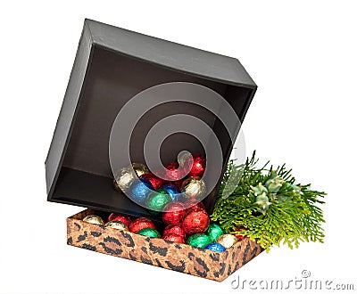 Gift Box With Balls Of Chocolate