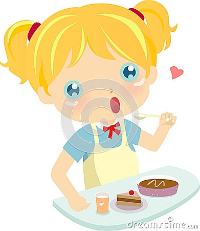Royalty Free Stock Photos: Girl eating Cake