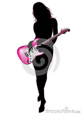 wallpaper guitar girl. GIRL WITH PINK GUITAR (click