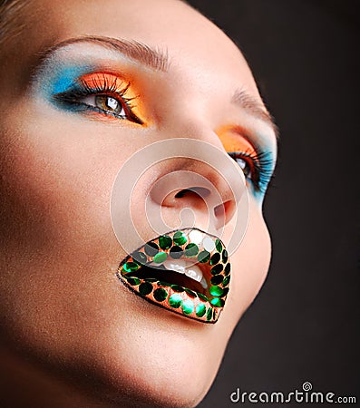 Girls Makeup on Bright Make Up And Bright Color Of Eyeshadow