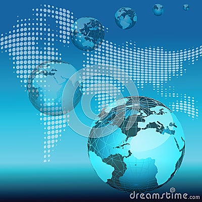 World Map Blue Background. GLOBES, WORLD MAP (click image
