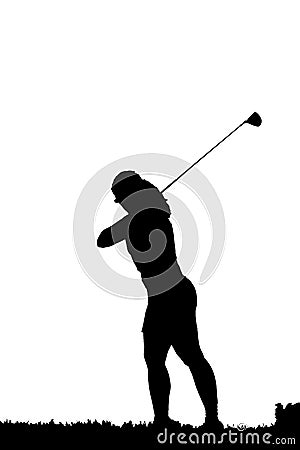 golf swing silhouette. Royalty Free Stock Photography: Golf swing silhouette