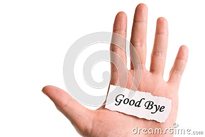 Good Bye Word In Hand Royalty Free Stock Im