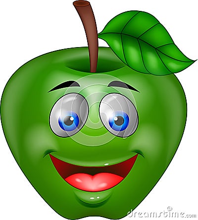 Aplle on Green Apple Cartoon Stock Images   Image  26989464