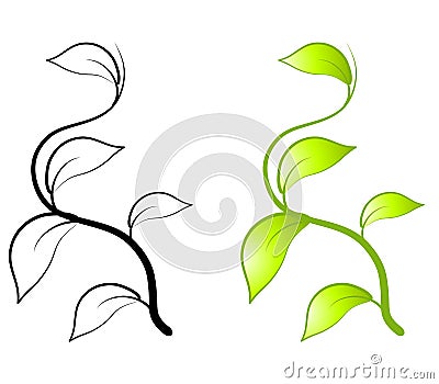 Clip Art Leaves. GREEN LEAVES VINE CLIP ART