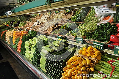 Grocery Store Produce Section Display Royalty