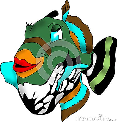 puffer fish cartoon. GUINEAFOWL PUFFER FISH