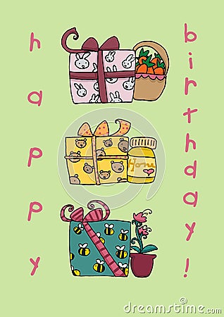 Funny Sign Gifts on Stock Illustration  Happy Birthday Funny Gifts Card  Image  9133781