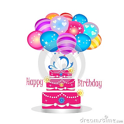 Girly Birthday Cakes on Happy Birthday Girly Cake Royalty Free Stock Photo   Image  22984255