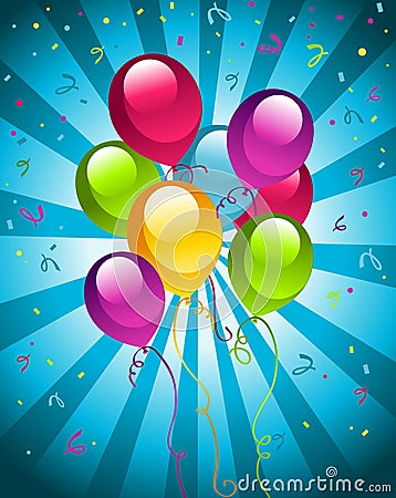 Circus Birthday Cakes on Happy Birthday Party Balloons Stock Photography   Image  17201522
