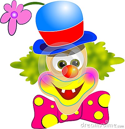 Clown  on Happy Clown Illustration Isolated On White