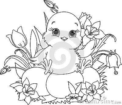 coloring pages for easter chicks. HAPPY EASTER CHICK. COLORING
