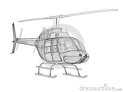 Helicopter 3d Model, Front View Royalty Free Stock Photo – Image