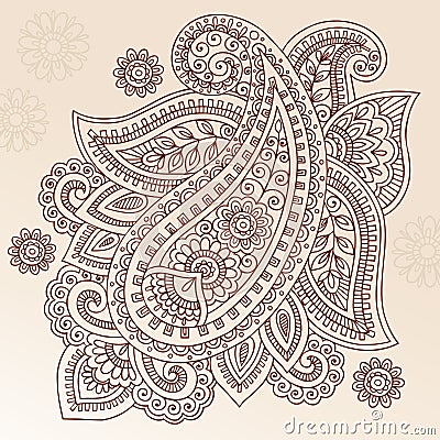 Architectural Design India on Henna Tattoo Flower Paisley Doodle Vector Design Royalty Free Stock
