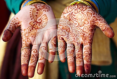 Henna Tattoo on Henna Tattoo Hand Art In India Royalty Free Stock Images   Image