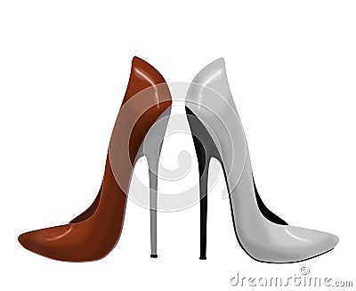 White High Heeled Shoes on Stock Photography  High Heels Red White Women Shoes Fashion Stiletto