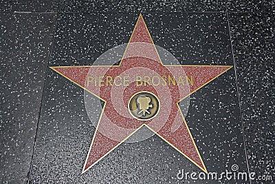 Walk Fame on Hollywood Walk Of Fame   Pierce Brosnan Stock Photography   Image